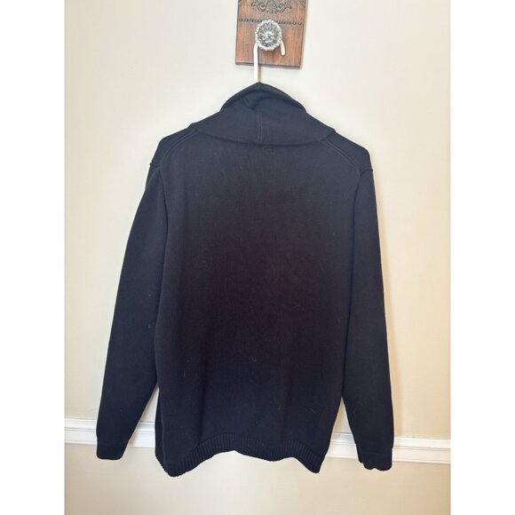 Zara Man Mens Size XL Black Cardigan Sweater Snap Front Close Cotton - Picture 3 of 4